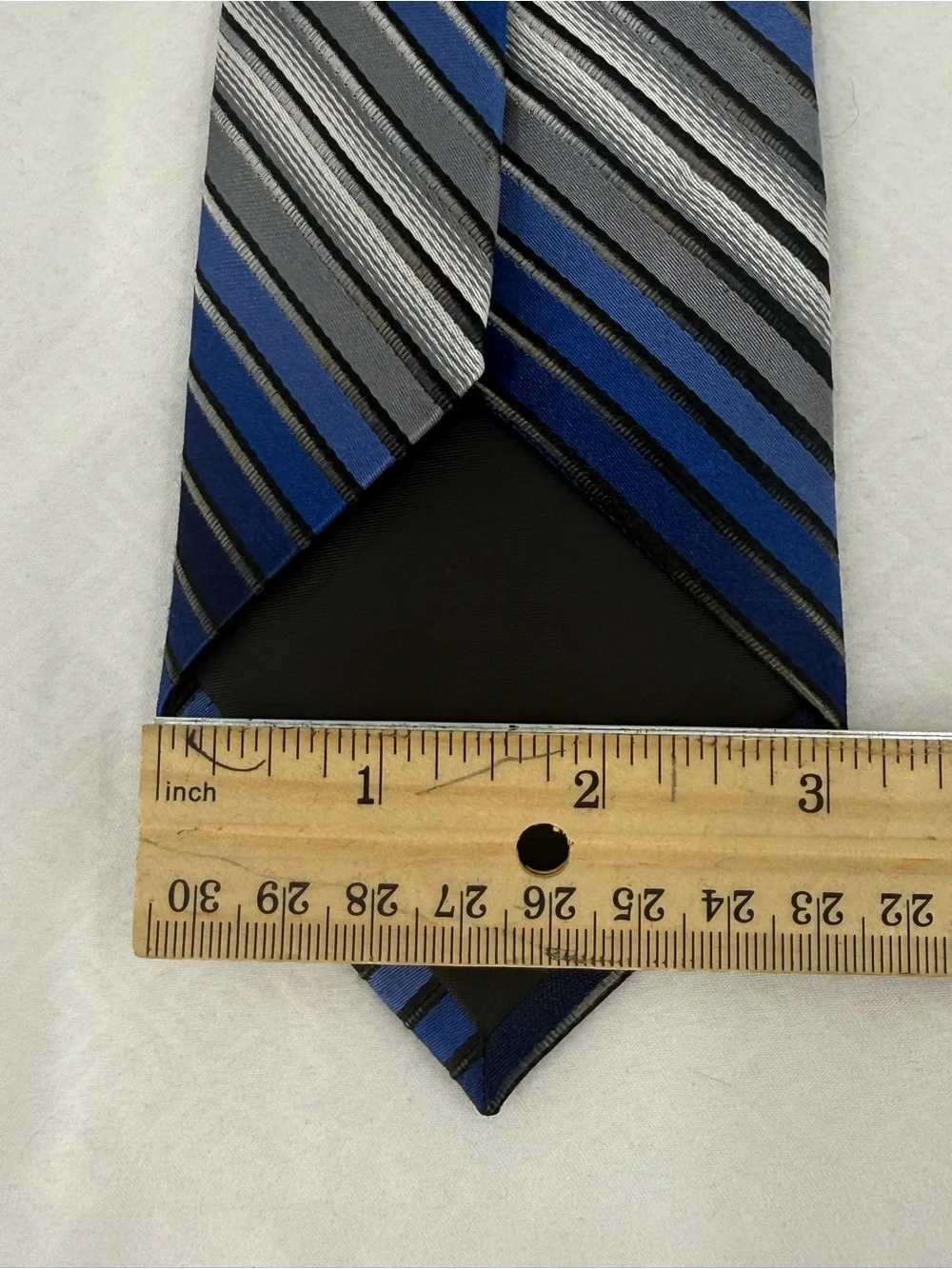 Van Heusen silk Blue and Gray Diagonal Striped Tie
